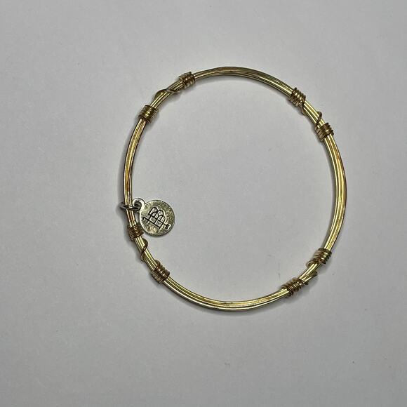 BOURBON & BOWETIES gold tone bracelet bangle COLOR signed jewelry wire wrapped - Picture 6 of 10